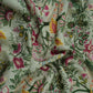 Pista Green Multicolor Floral Print Linen Fabric GTS-32026