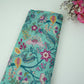 Sky Blue Multicolor Floral Print Linen Fabric GTS-32029