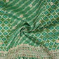 Green Bandhani Jacquard Cutdana Embroidery Russian Silk Fabric TF-32344