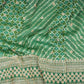 Green Bandhani Jacquard Cutdana Embroidery Russian Silk Fabric TF-32344