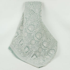 Light Grey Parsi Gara Embroidery Georgette Fabric DR-32376 - TradeUNO