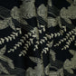 Black with Cream floral print Modal Satin Fabric VP-31995