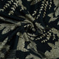 Black with Cream floral print Modal Satin Fabric VP-31995