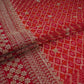 Red Bandhani Jacquard Cutdana Embroidery Russian Silk Fabric TF-32345