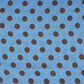 Blue & Brown Polka Dot Twill Satin Fabric VP-32444