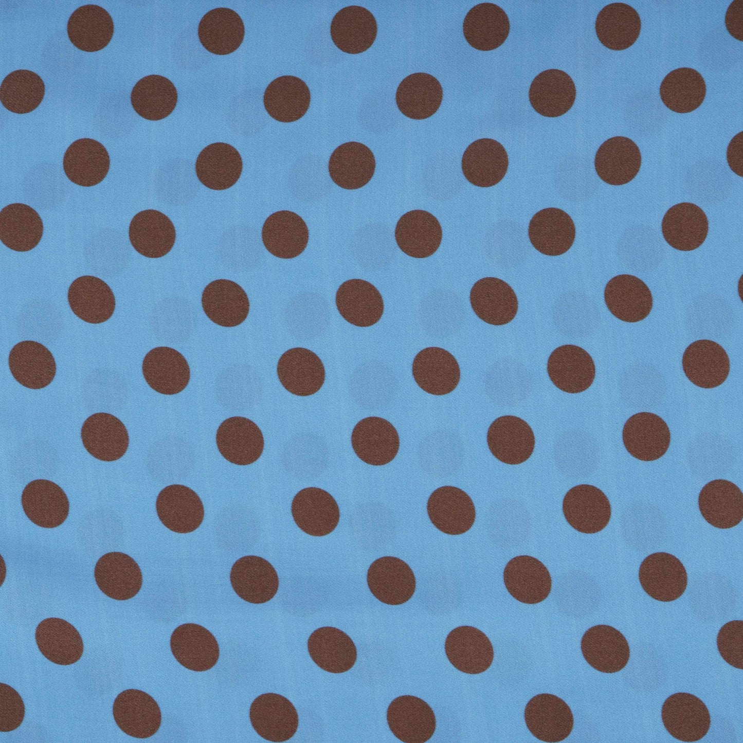 Blue & Brown Polka Dot Twill Satin Fabric VP-32444