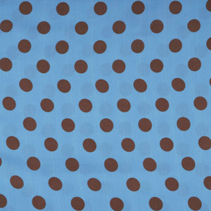 Blue & Brown Polka Dot Twill Satin Fabric VP-32444 - TradeUNO