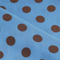 Blue & Brown Polka Dot Twill Satin Fabric VP-32444