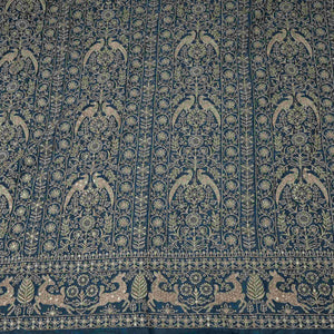 Blue Heavy Zari Sequins Embroidery Chinon Fabric DR-32399 - TradeUNO