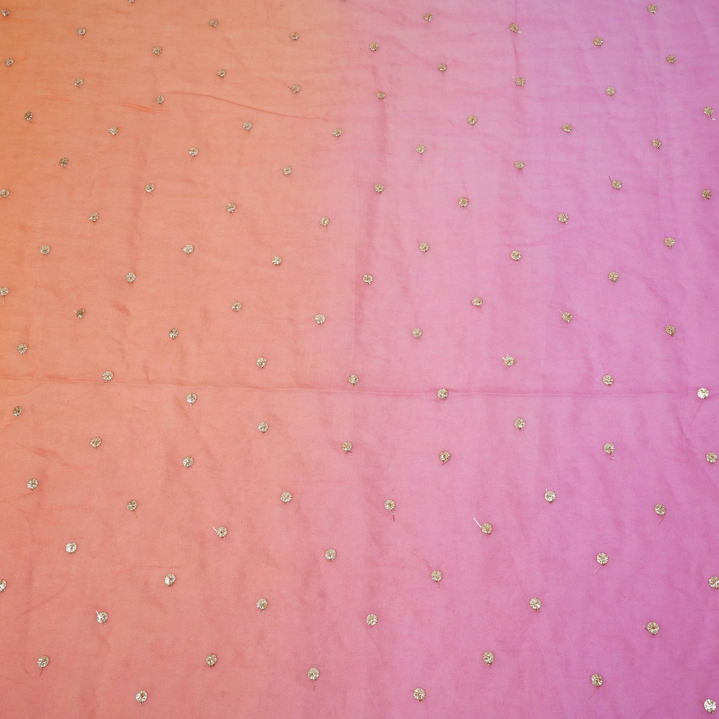 Pink with Multicolor 4D Buti embroidery Mul Chanderi Fabric VF-32047