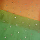 Green with Multicolor 4D Buti embroidery Mul Chanderi Fabric VF-32045