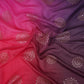 Red With Blue 4D Floral Sequins Embroidery Malai Chanderi Fabric VF-32314