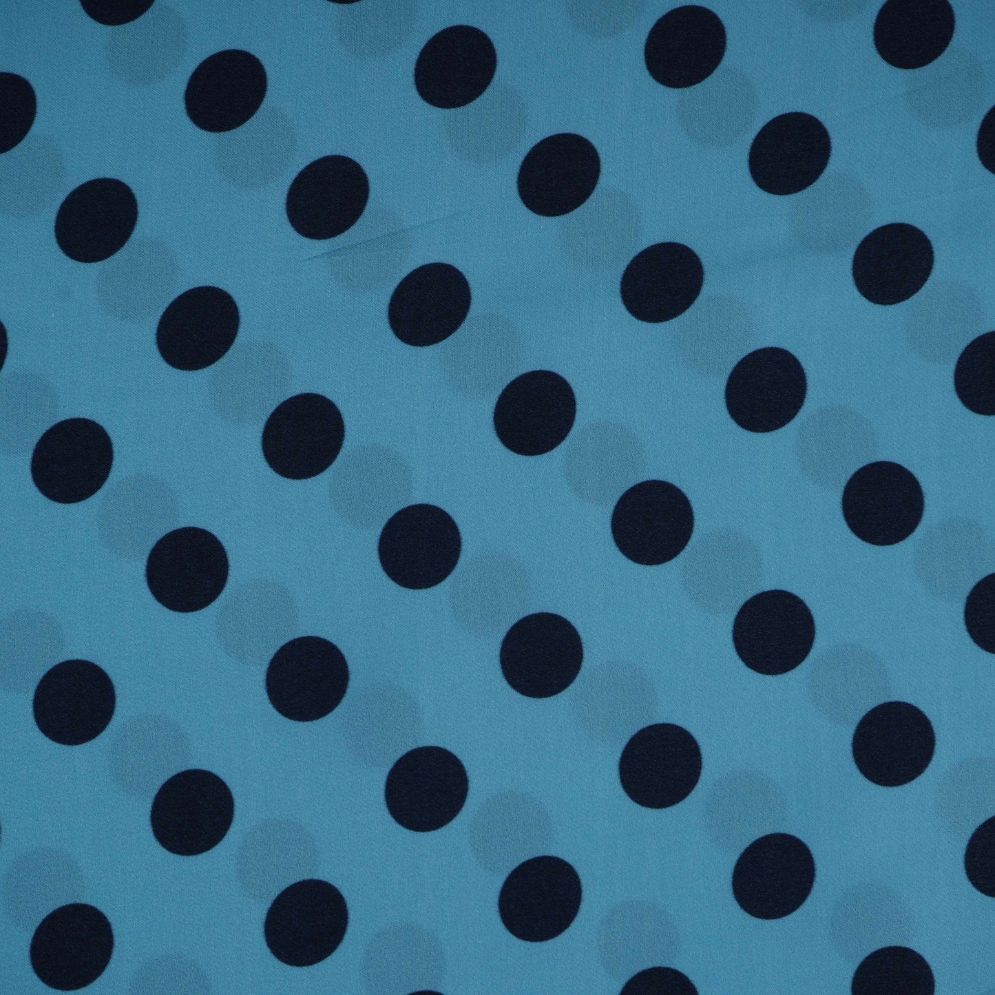 Light Blue & Black Polka Dot Twill Satin Fabric VP-32442