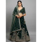 Dark Green Embroidery Velvet Fabric JD-28971