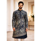 Dark Green Parsi Gara Embroidery Georgette Fabric DR-28030