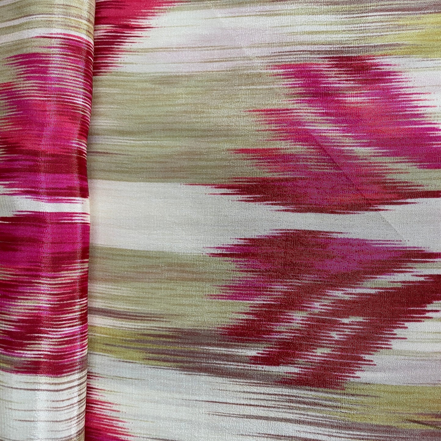 Cream Multicolor Crepe Fabric