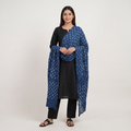 Indigo Blue Bandhani Print Modal Satin Dupatta EEG-32223