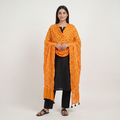 Yellow Bandhani Print Modal Satin Dupatta EEG-32224