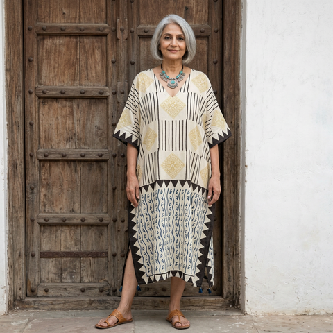 Beige Solid Mul Chanderi Fabric DC-30341