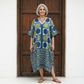 Indigo Polka Dot Modal Silk Kaftan EEG-31598