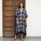 Indigo Polka Dot Modal Silk Kaftan EEG-31595