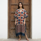 Red with Cream Polka Dot print Modal Silk Kaftan EEG-31633