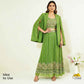 Green Embroidery Cut Dana Georgette Fabric WI-27281
