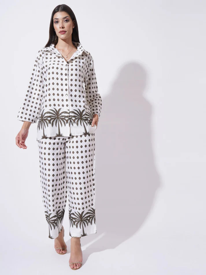 Off White Floral Printed FIL-30104