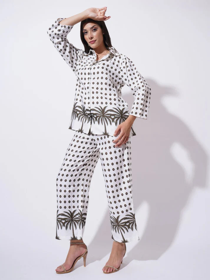 Off White Floral Printed FIL-30104