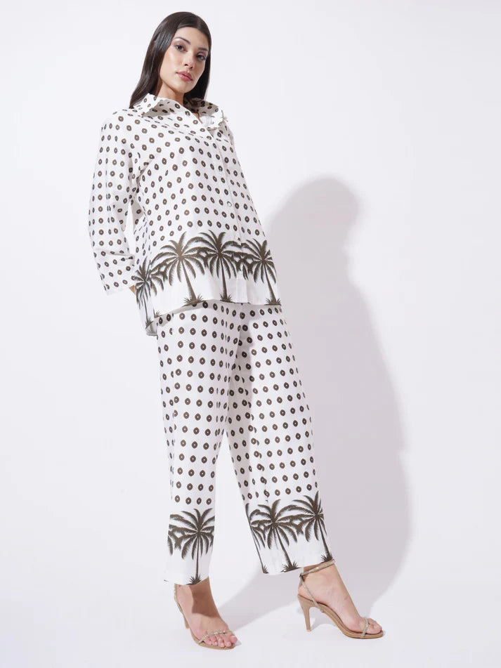 Off White Floral Printed FIL-30104