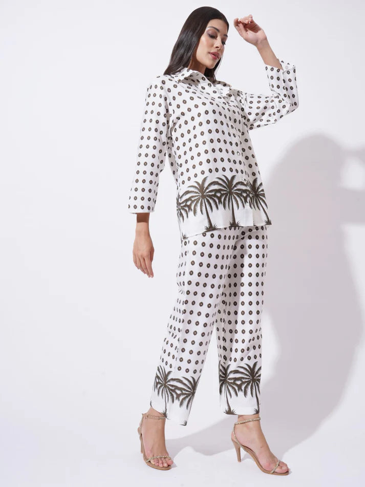 Off White Floral Printed FIL-30104