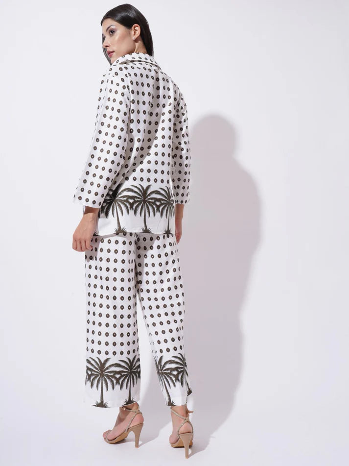 Off White Floral Printed FIL-30104
