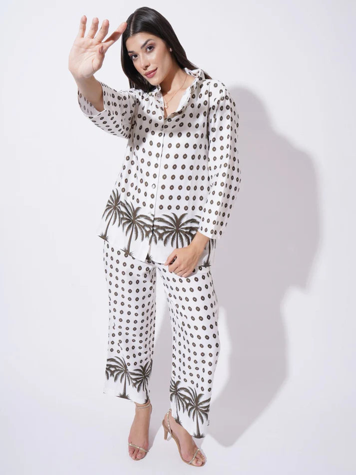 Off White Floral Printed FIL-30104
