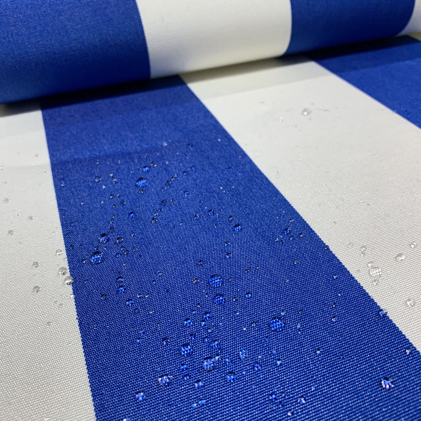 Premium Blue and White Stripes Acrylic Fabric