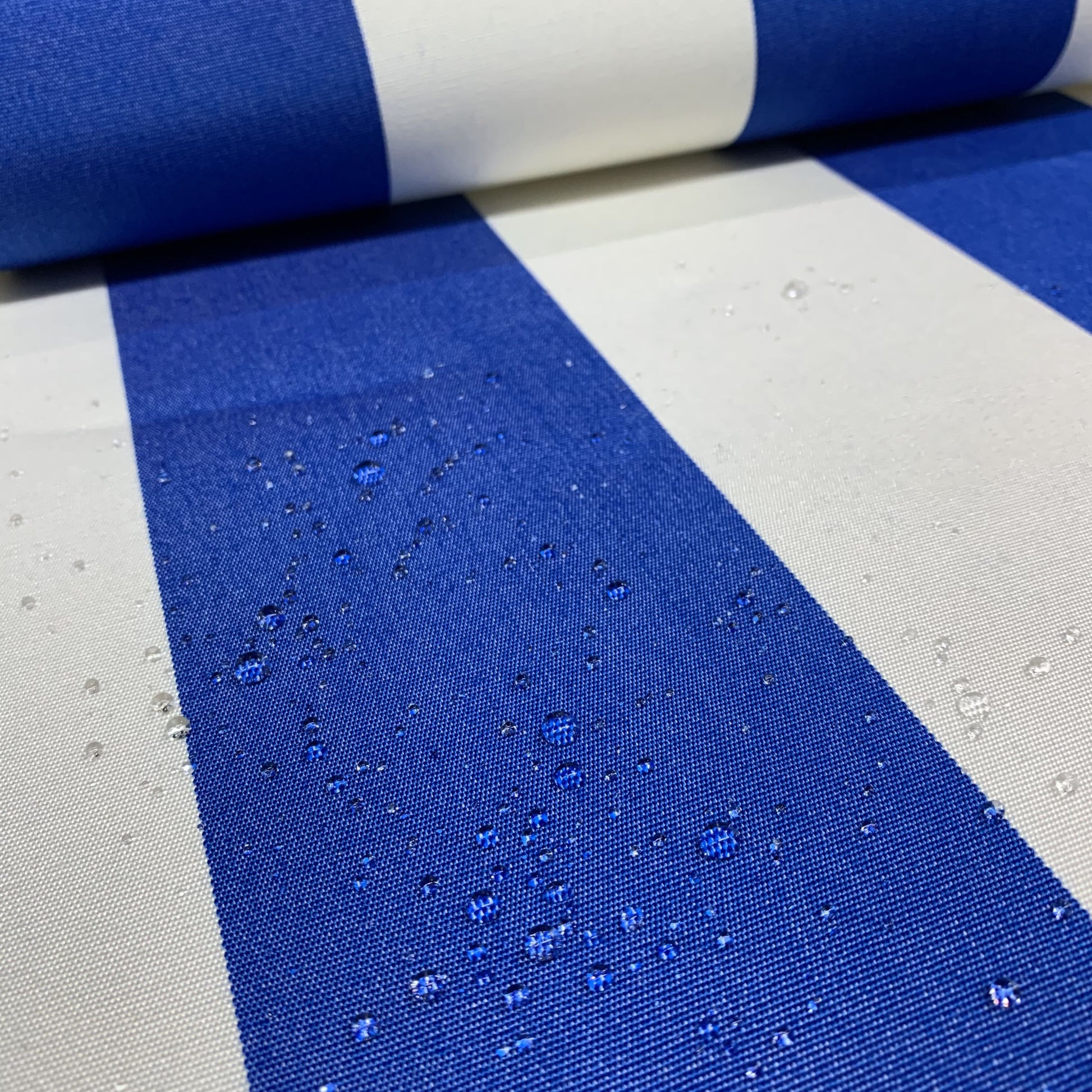 Premium Blue and White Stripes Acrylic Fabric