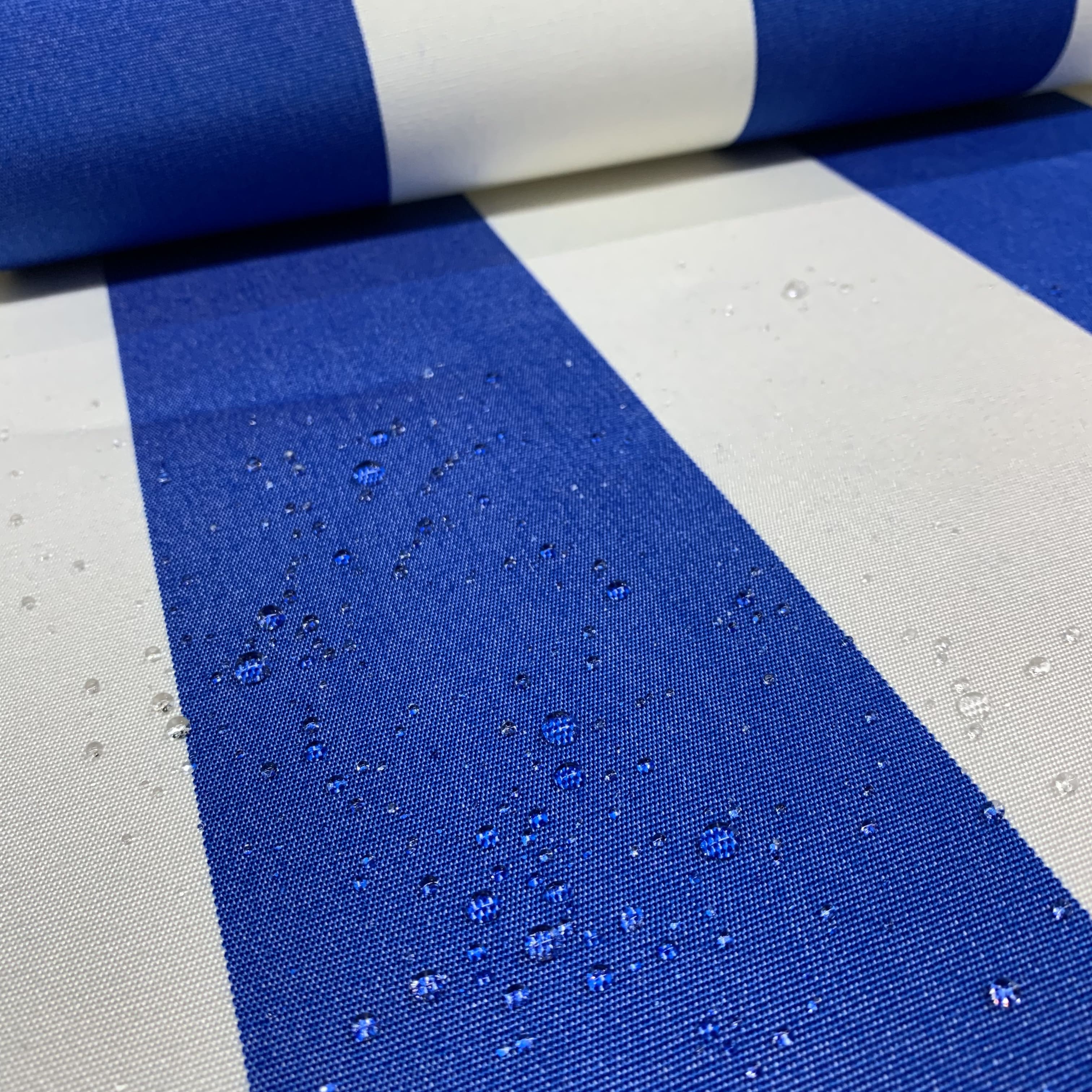 Premium Blue and White Stripes Acrylic Fabric
