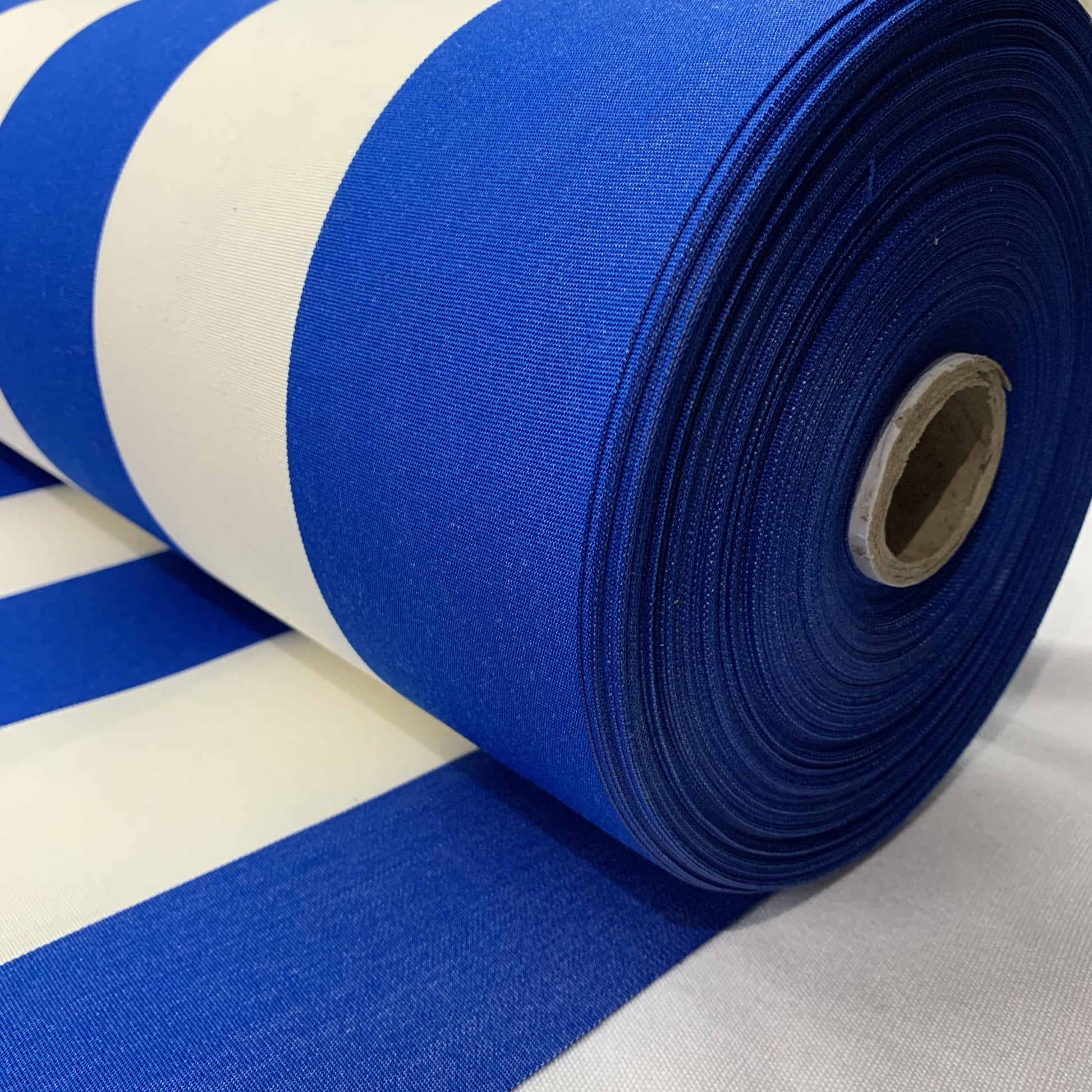 Premium Blue and White Stripes Acrylic Fabric
