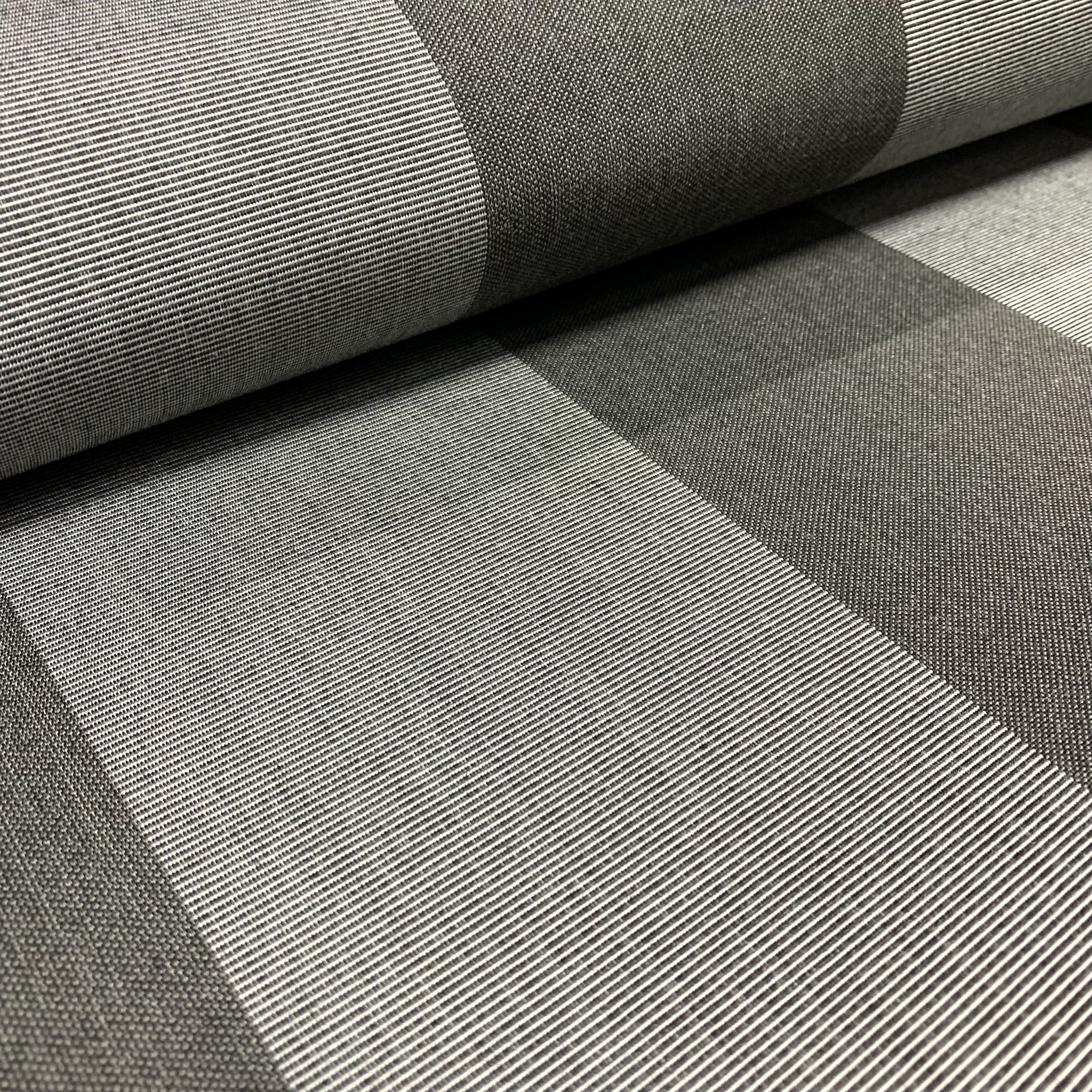 Premium Black and Grey Stripes Acrylic Fabric - TradeUNO