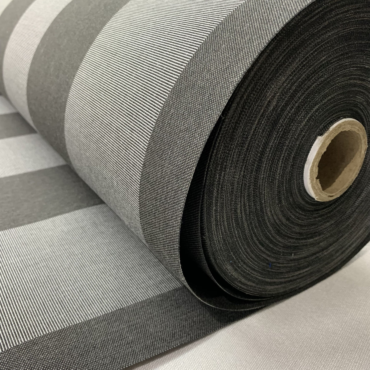 Premium Black and Grey Stripes Acrylic Fabric - TradeUNO