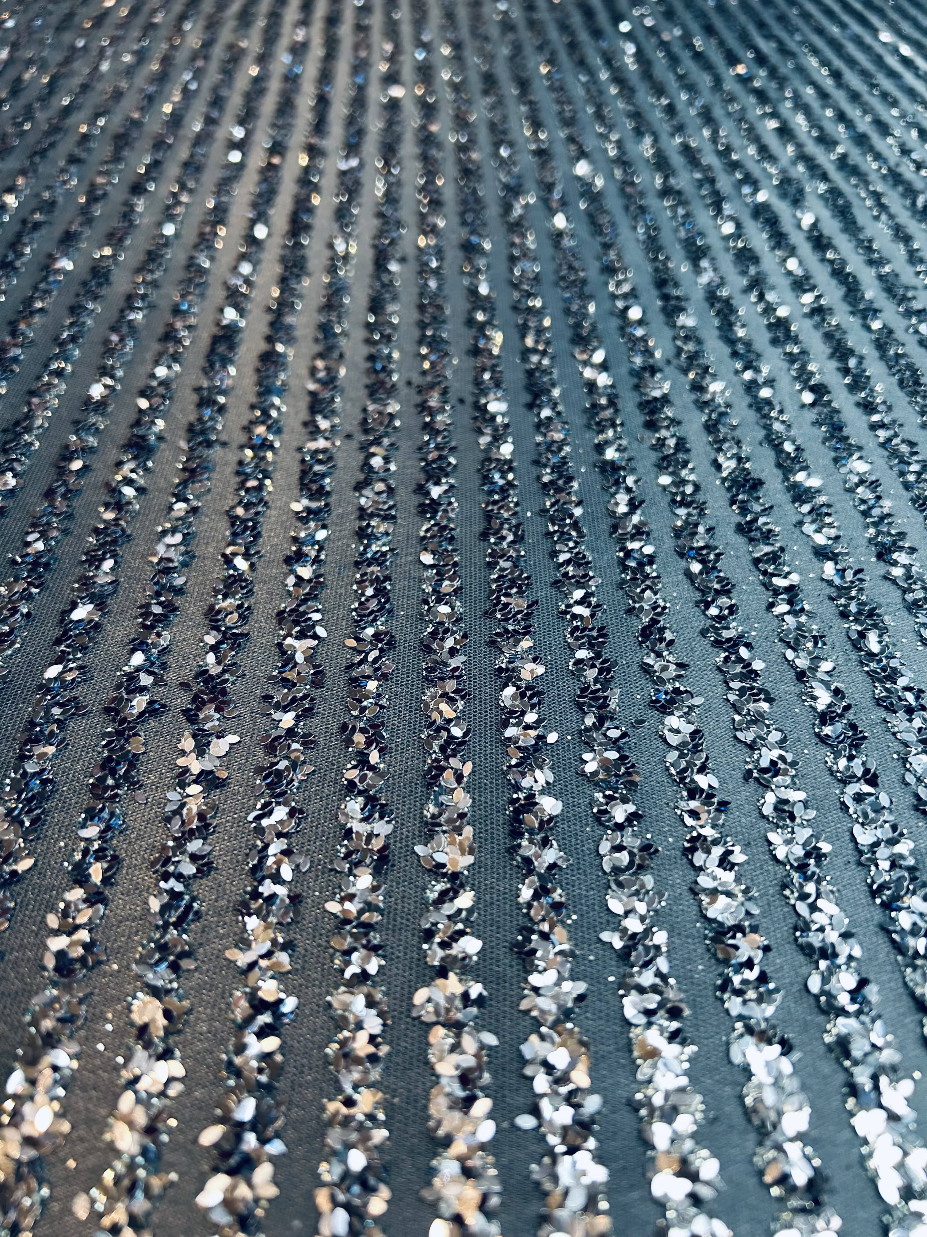 premium steel bonded glitter net fabric
