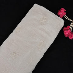 Off White Cutdana Embroidery Chanderi Fabric VI-30433