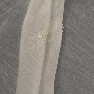 Off White Cutdana Embroidery Chanderi Fabric VI-30433 - TradeUNO