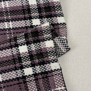 Lavender & Off White Check Tweed Fabric - TradeUNO