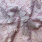 Premium Baby Pink 3D Floral Embroidery Schiffli Crepe Fabric