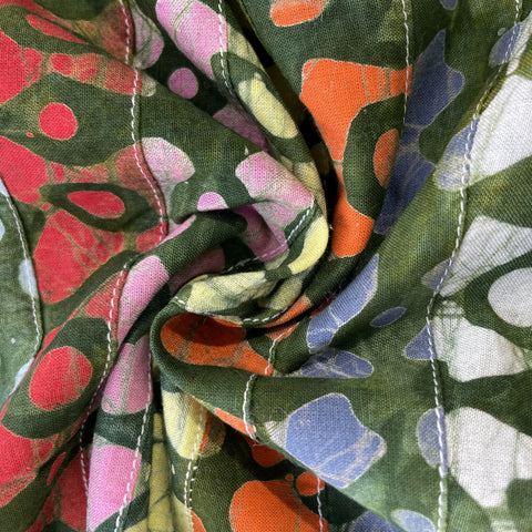 Green Multicolor Patchwork Cambric Cotton 16342