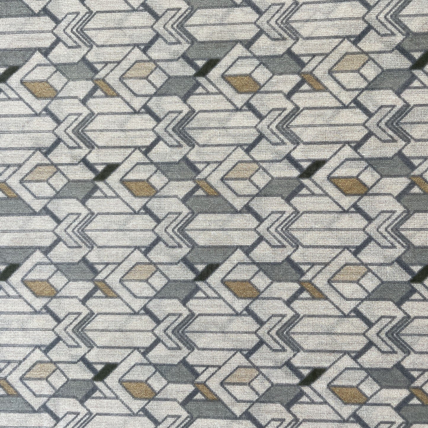 Cream Geometrical Abstract Print Cotton Mulmul 15651