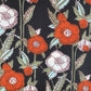 Black Floral Print Cotton Fabric 16073