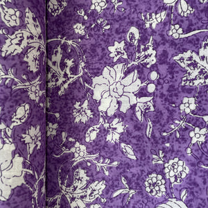Purple Floral Print Cotton Fabric 16217
