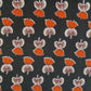 Black Floral Handblock Print Cotton Fabric 16075