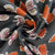 Black Floral Handblock Print Cotton Fabric 16075
